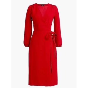 JCrew Red Wrap Dress NWT Tall